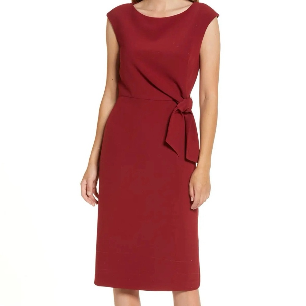 NWT Tahari Burgundy Sleeveless Dress Size 8